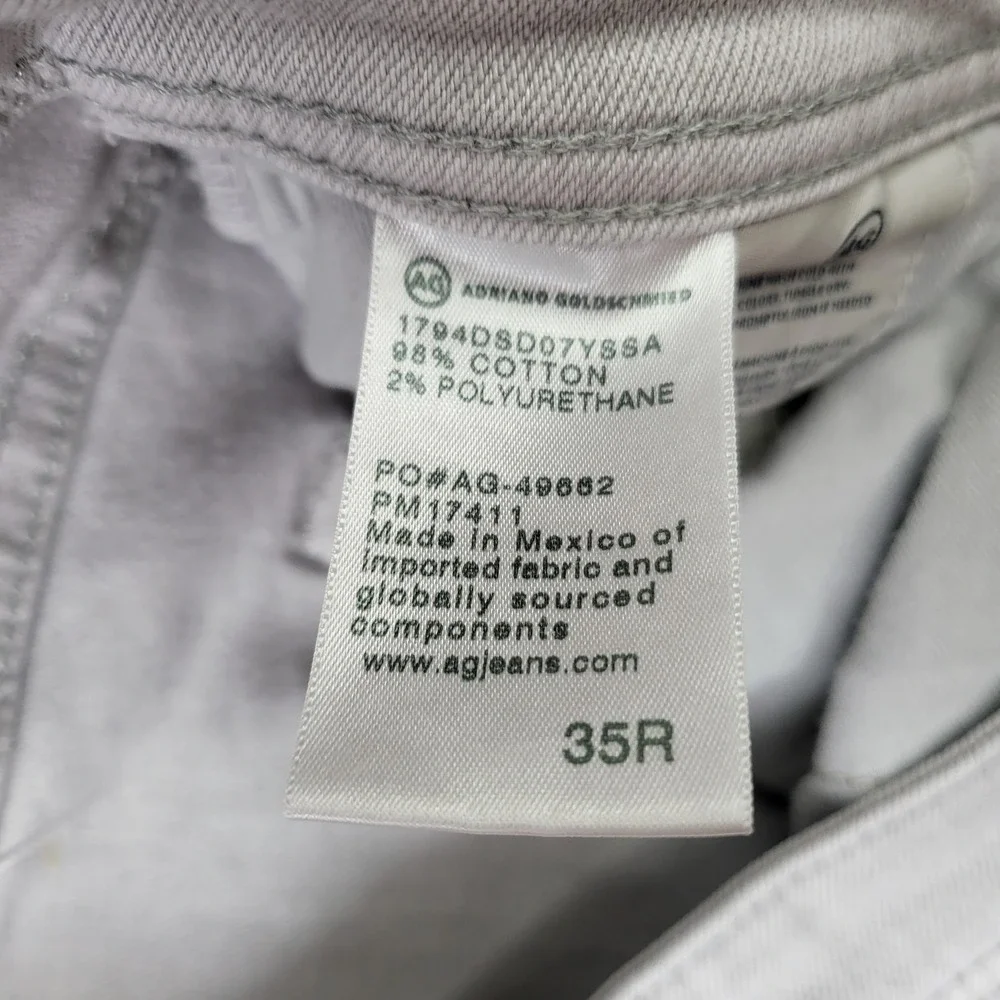 AG Adriano Goldschmied Everett Jeans Mens 35x28 Gray Slim Straight Pants